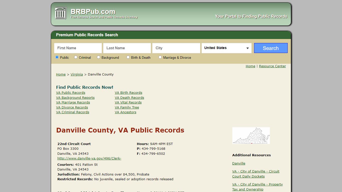Danville County Public Records | Search Virginia ...