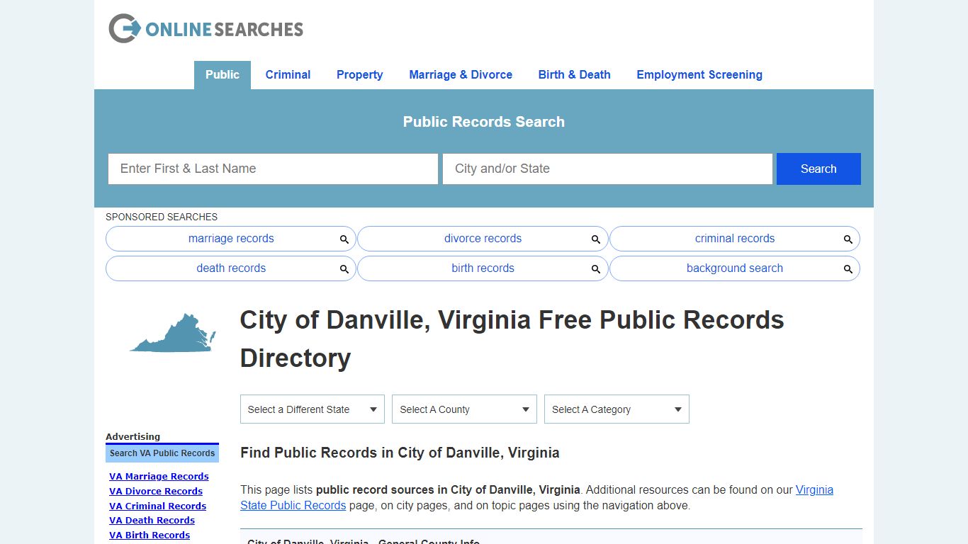 City of Danville, Virginia Public Records Directory
